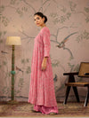 Women Pink Sequins Sweetheart Neck Anarkali Kurta-SHKUR00468