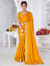 Saree Mall Women's Chiffon Yellow Printed Designer Saree With Blouse Piece-SHMIKSA1008