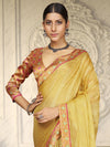 Saree Mall Women's Chiffon Mustard Embellished Designer Saree With Blouse Piece-SHNAYA1003