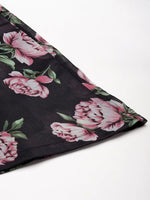 Black & Pink Floral Kali Palazzo Pants