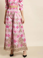 Pink Mughal Floral Kali Palazzo Pants