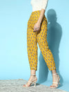 Women Mustard Booti Floral Pencil Pants