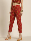 Women Rust All Over Floral Pencil Pants