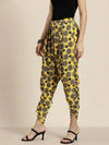 Women Yellow Geometric Print Dhoti Pants