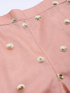 Women Peach Tulle Sequins Flared Pants