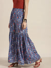 Women Blue Patola Sharara Pants