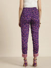 Women Purple Floral Pencil Pants