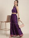 Women Purple Floral Sharara Pants