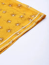 Women Yellow Lotus Flared Palazzo Pants