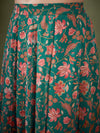 Women Teal Green Floral Anarkali Skirt With Crop Blouse
