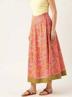 Peach Floral Anarkali Skirt