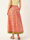 Peach Floral Anarkali Skirt