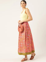 Peach Floral Anarkali Skirt