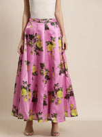 Pink Floral Anarkali Skirt