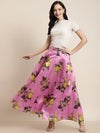 Pink Floral Anarkali Skirt