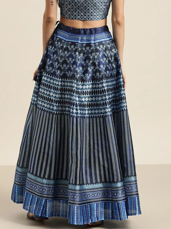 Indigo Kali Chevron Anarkali Skirt