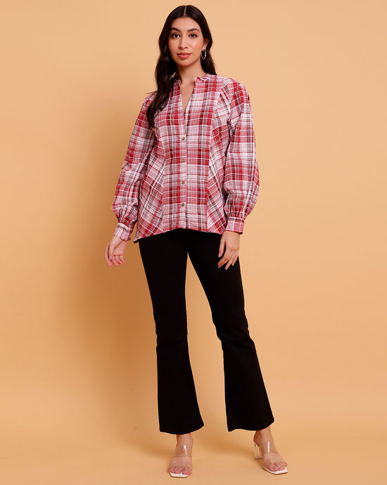 Multicolour Oversize Full Sleeve Bias Panelling Shirt-SISH0100424