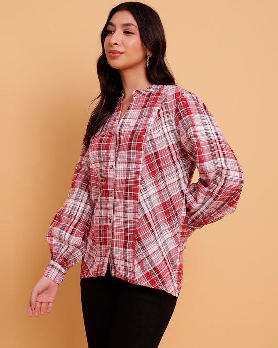 Multicolour Oversize Full Sleeve Bias Panelling Shirt-SISH0100424