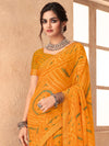 Saree Mall Women's Chiffon Yellow Embellished Designer Saree With Blouse Piece-SIMYA25801A