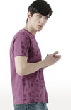 Huetrap Maroon Mens Short Sleeve Graphic Printed Tshirt-HT17MKGRAPLU00579