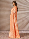 Saree Mall Women's Cotton Peach Woven Design Designer Saree With Blouse Piece-SMIKSHA88903