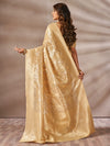 Saree Mall Women's Cotton Cream Woven Design Designer Saree With Blouse Piece-SMIKSHA88904