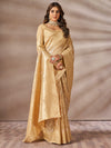 Saree Mall Women's Cotton Cream Woven Design Designer Saree With Blouse Piece-SMIKSHA88904