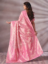 Saree Mall Women's Cotton Pink Woven Design Designer Saree With Blouse Piece-SMIKSHA88906