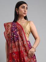 Saree Mall Women's  Blend Purple Woven Design Designer Saree With Blouse Piece-SMNGLM1008