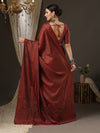 Saree Mall Women's  Blend Maroon Woven Design Designer Saree With Blouse Piece-SOHNA2002