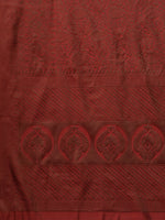 Saree Mall Women's  Blend Maroon Woven Design Designer Saree With Blouse Piece-SOHNA2002