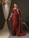 Saree Mall Women's  Blend Maroon Woven Design Designer Saree With Blouse Piece-SOHNA2002