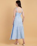 Tiered stripped textured casual dress with straps-2923