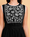 Black embroidered Yoke Dress-1569