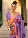 Saree Mall Women's  Blend Lavendar Woven Design Designer Saree With Blouse Piece-SOSY1701