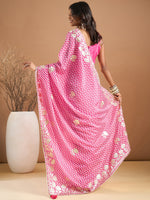 Saree Mall Women's Chiffon Pink Embroidered Designer Saree With Blouse Piece-SRENIK1757A