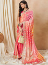 Saree Mall Women's Chiffon Orange Embroidered Designer Saree With Blouse Piece-SRENIK1867A