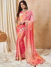 Saree Mall Women's Chiffon Orange Embroidered Designer Saree With Blouse Piece-SRENIK1867A