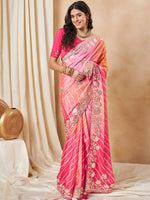 Saree Mall Women's Chiffon Pink Embroidered Designer Saree With Blouse Piece-SRENIK1867C