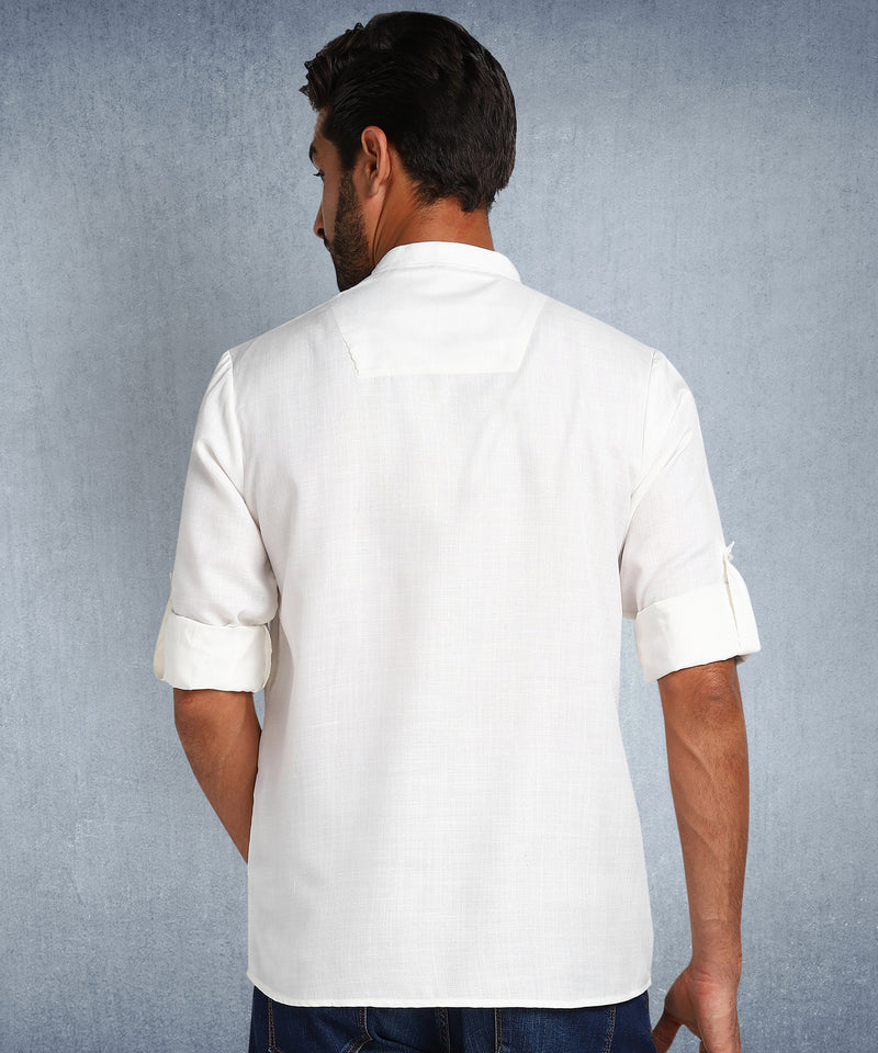 Hangup Men Standard Solid Men's Indian Wear-White_Magic_Patch_Short2Kurta