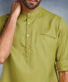 Hangup Men Standard Solid Men's Indian Wear-Mehndi_Magic_Bon_Short2Kurta