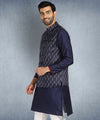 Hangup Men Standard Printed Men's Indian Wear-ST0311267_Navy_PrntNehru