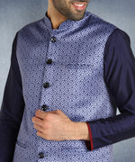 Hangup Men Standard Printed Men's Indian Wear-ST0311272_Blue_PrntNehru