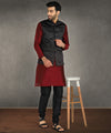 Hangup Men Standard Printed Men's Indian Wear-ST0311282_Blk_PrntNehru