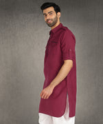 Hangup Men Standard Solid Men's Indian Wear-Mrn_Piping_Pathani2Kurta