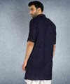 Hangup Men Standard Solid Men's Indian Wear-ST09914_Nvy_PathaniKurta