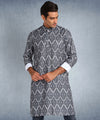 Hangup Men Standard Printed Men's Indian Wear-ST1011271_Grey_PrntLkurta