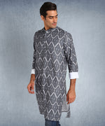 Hangup Men Standard Printed Men's Indian Wear-ST1011271_Grey_PrntLkurta