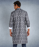 Hangup Men Standard Printed Men's Indian Wear-ST1011271_Grey_PrntLkurta