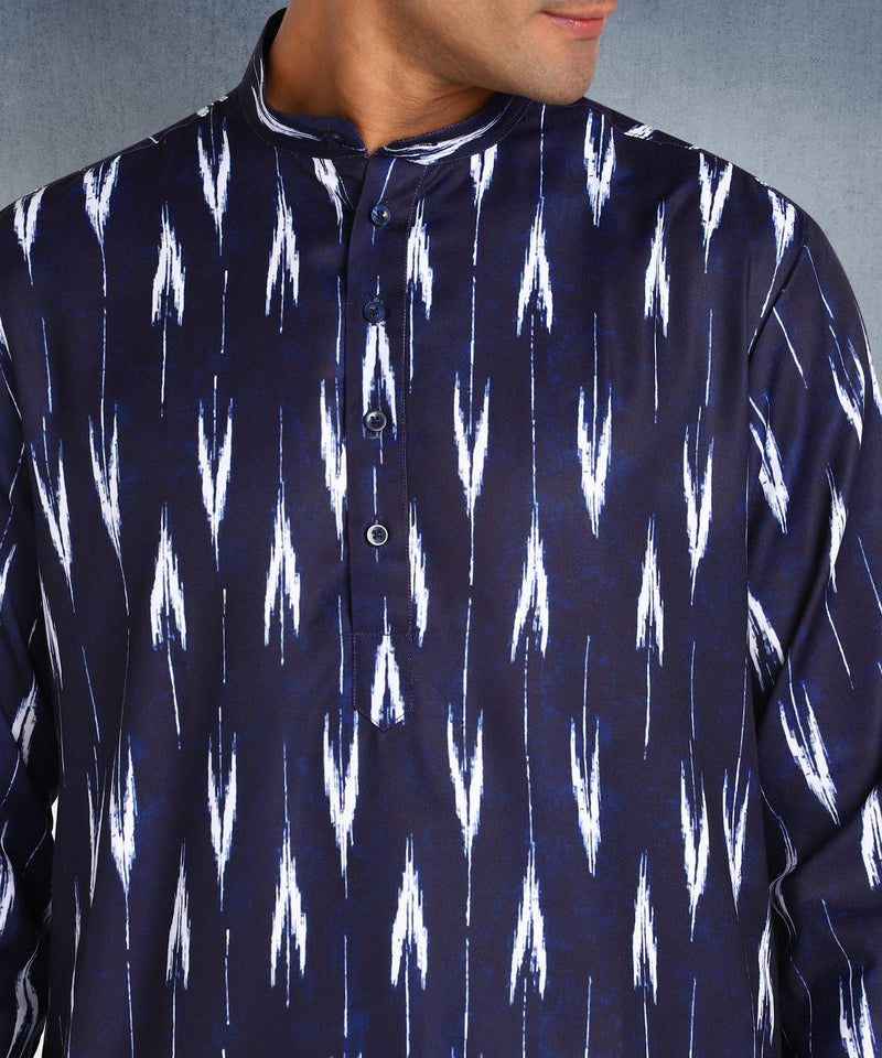 Hangup Men Standard Printed Men's Indian Wear-ST1011286_Blue_PrntLkurta_S